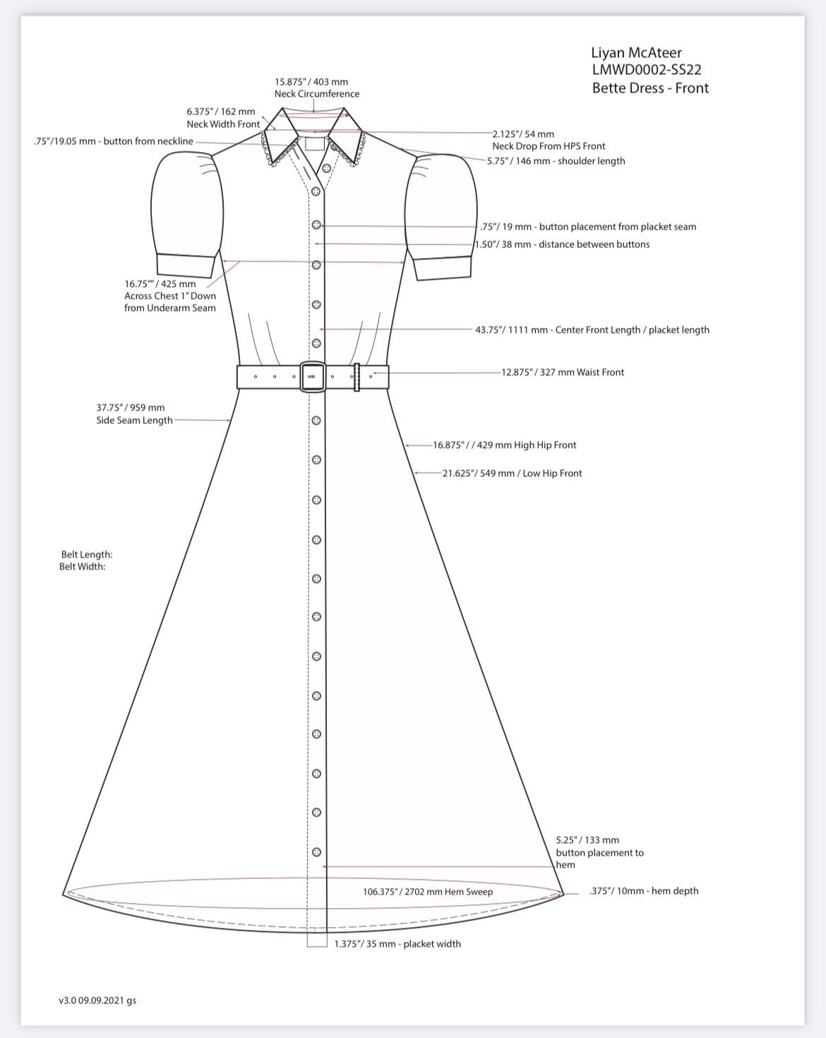 Tech Flat Ruffles Technical Flats – Gary Stephens